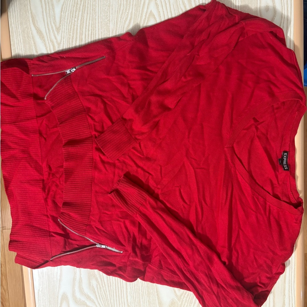 Express Vibrant Red Knit Top